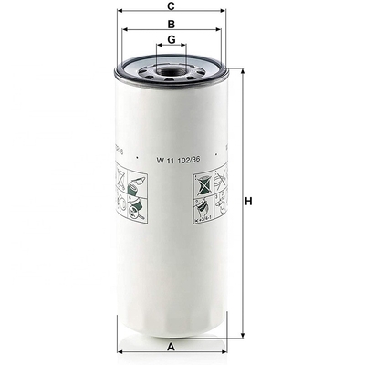 W11102/36 Filtro d'olio per parti di trattore P554004 2914809800 con supporto After Service Online